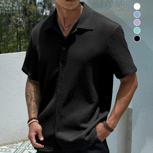 Men's Textured Button Front Shirt