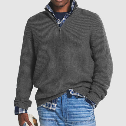 Regalo Perfetto-Maglione Con Zip Business Casual In Sintetico Cachemire Per Uomo